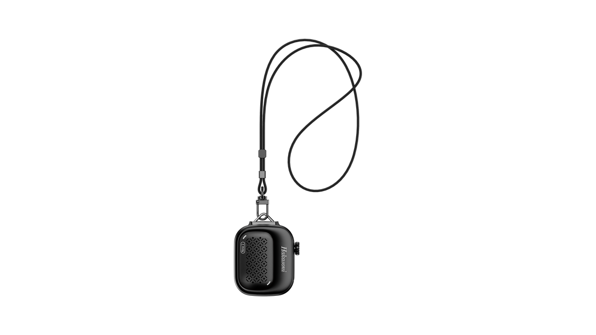 Hakasoni‑New2‑Wearable‑Speaker‑Classic Black‑Lanyard
