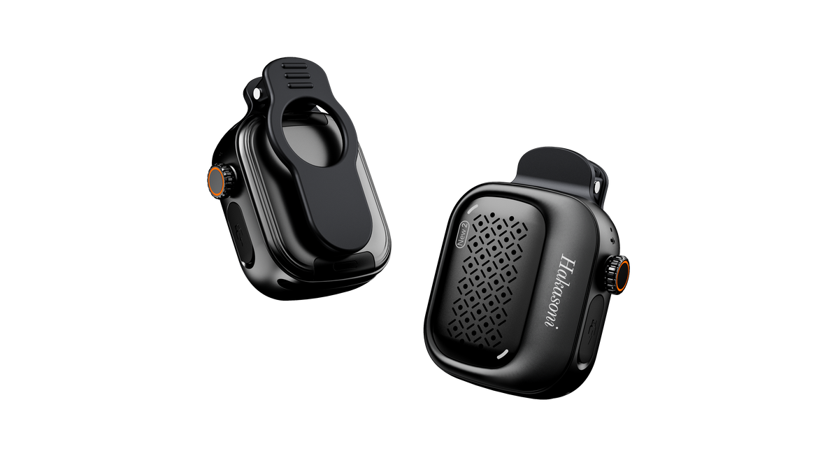 Hakasoni‑New2‑Wearable‑Speaker‑Classic Black‑Collar Clip