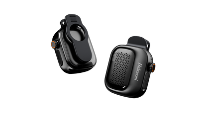 Hakasoni‑New2‑Wearable‑Speaker‑Classic Black‑Collar Clip