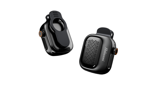 Hakasoni‑New2‑Wearable‑Speaker‑Classic Black‑Collar Clip
