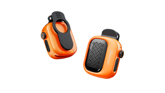 Hakasoni‑New2‑Wearable‑Speaker‑Sunrise Orange‑Collar Clip